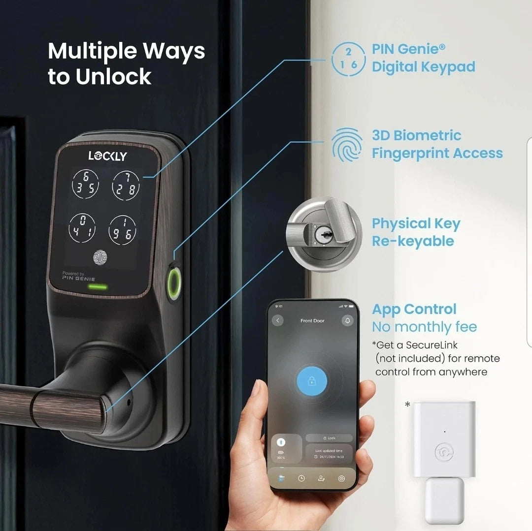 Secure Plus Bluetooth Smart Door Lock, Keyless Entry with PIN Genie® Digital ...