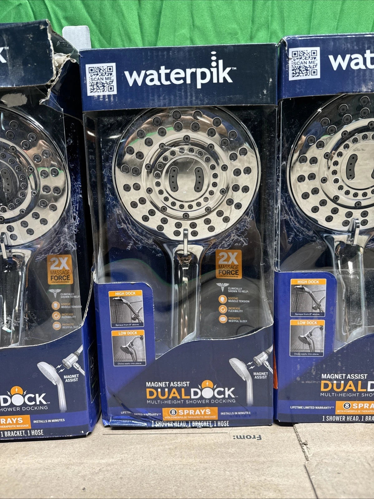 Waterpik 8-Spray Wall Mount Magnet Multi Height Handheld Shower Head 1.8 GPM