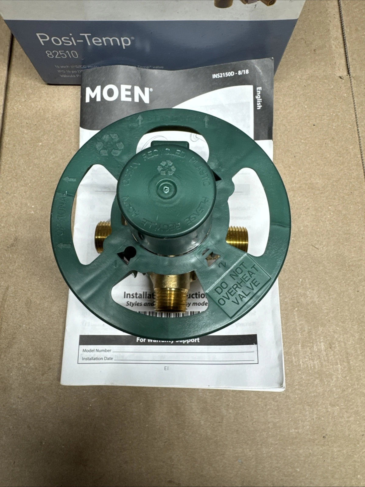 Moen 1/2 Inch Posi-Temp Pressure Balanced Rough-In Tub/shower Valve Model: 82510