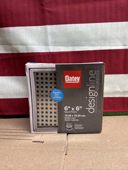 Oatey Designline 6"x 6" Square Shower Drain Stainless Steel SQUARE DESIGN