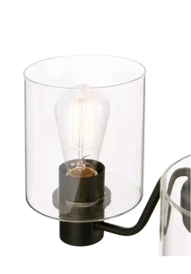Hampton Bay Castleford 3-Light Satin Bronze Chandelier w/Clear Glass Shades