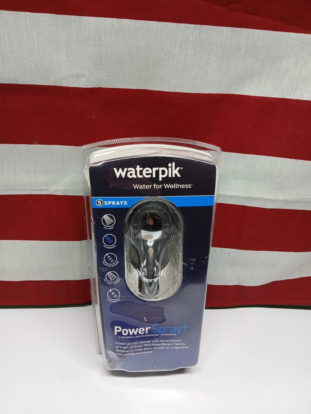 Waterpik 5-Spray 3.5 in. Single Wall Mount Low Flow Handheld Shower Head Chrome