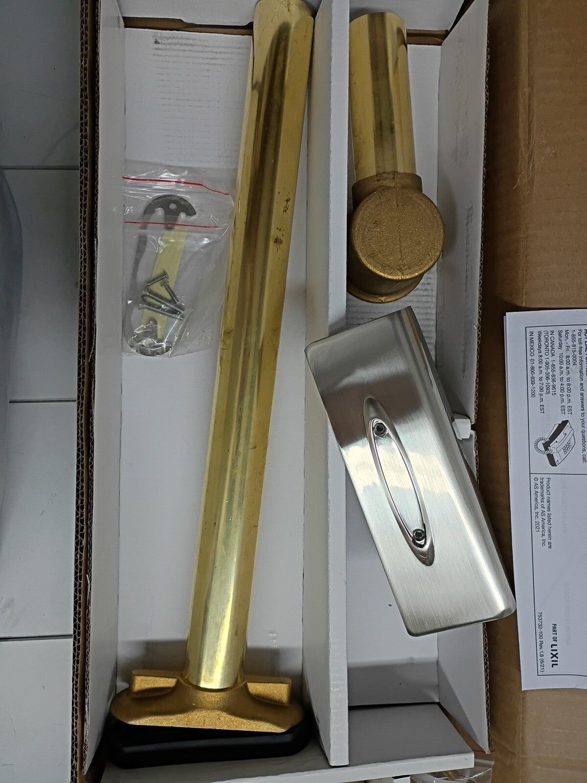 American Standard 1599205.295 1/2" Brass Lift & Turn Drain Brushed Nickel OB