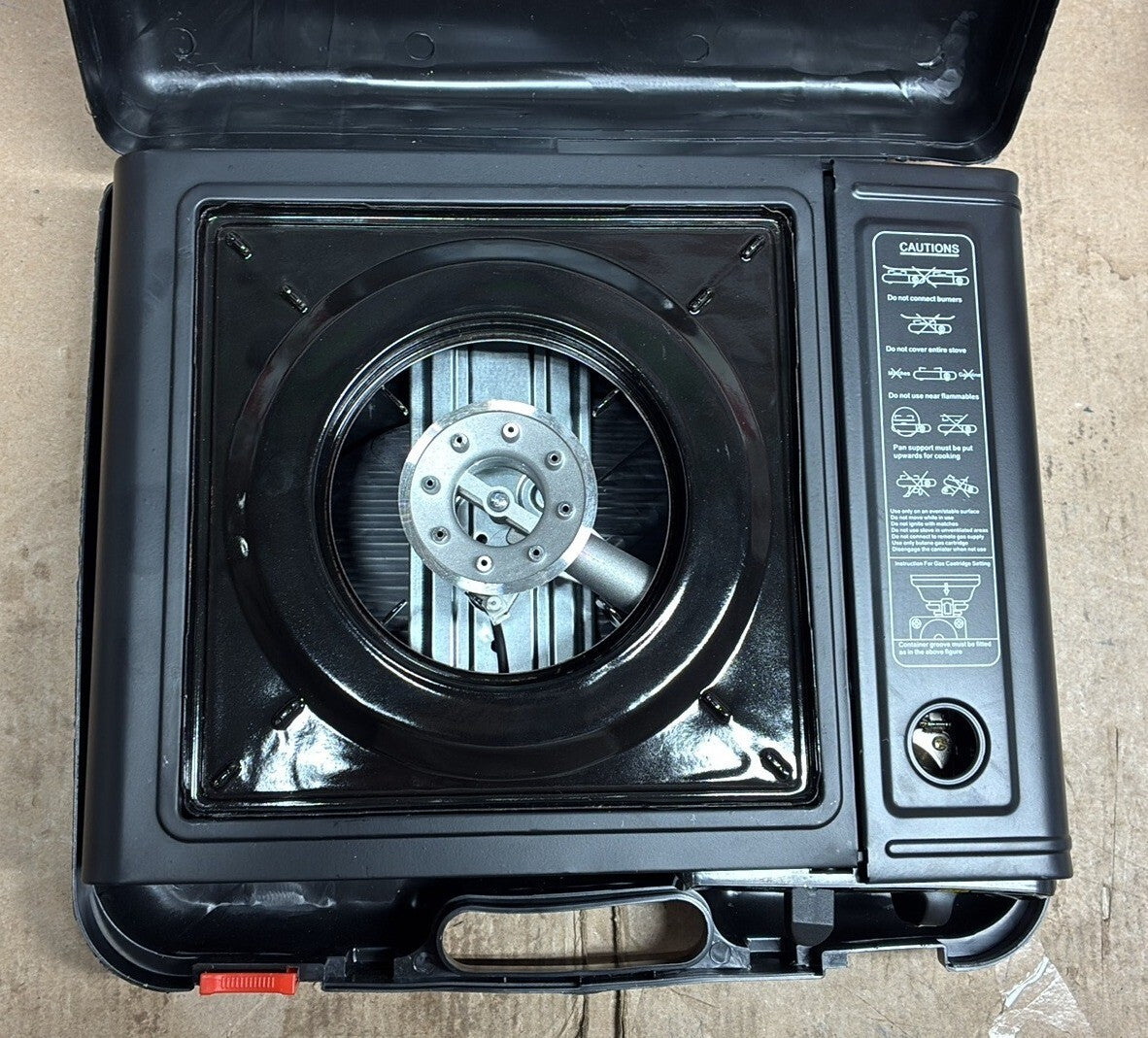 Sedco Portable Gas Canister Stove Black Single Burner Camping Outdoor Case OB