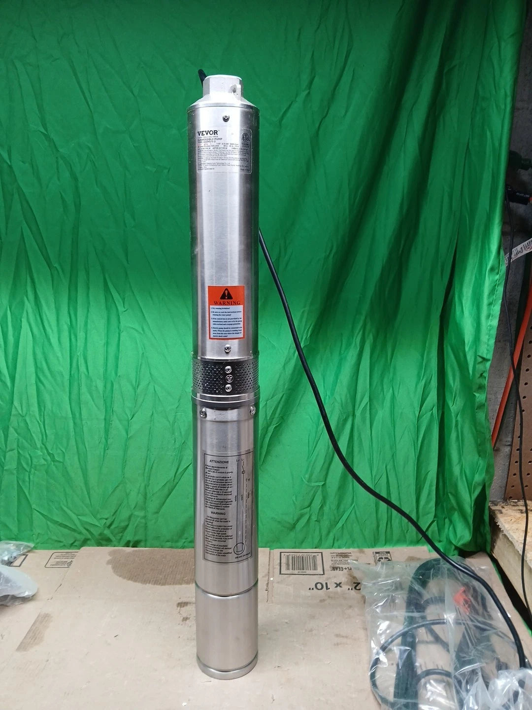 Deep Well Submersible Pump Stainless Steel Water Pump 1HP 230V 37GPM 207ft