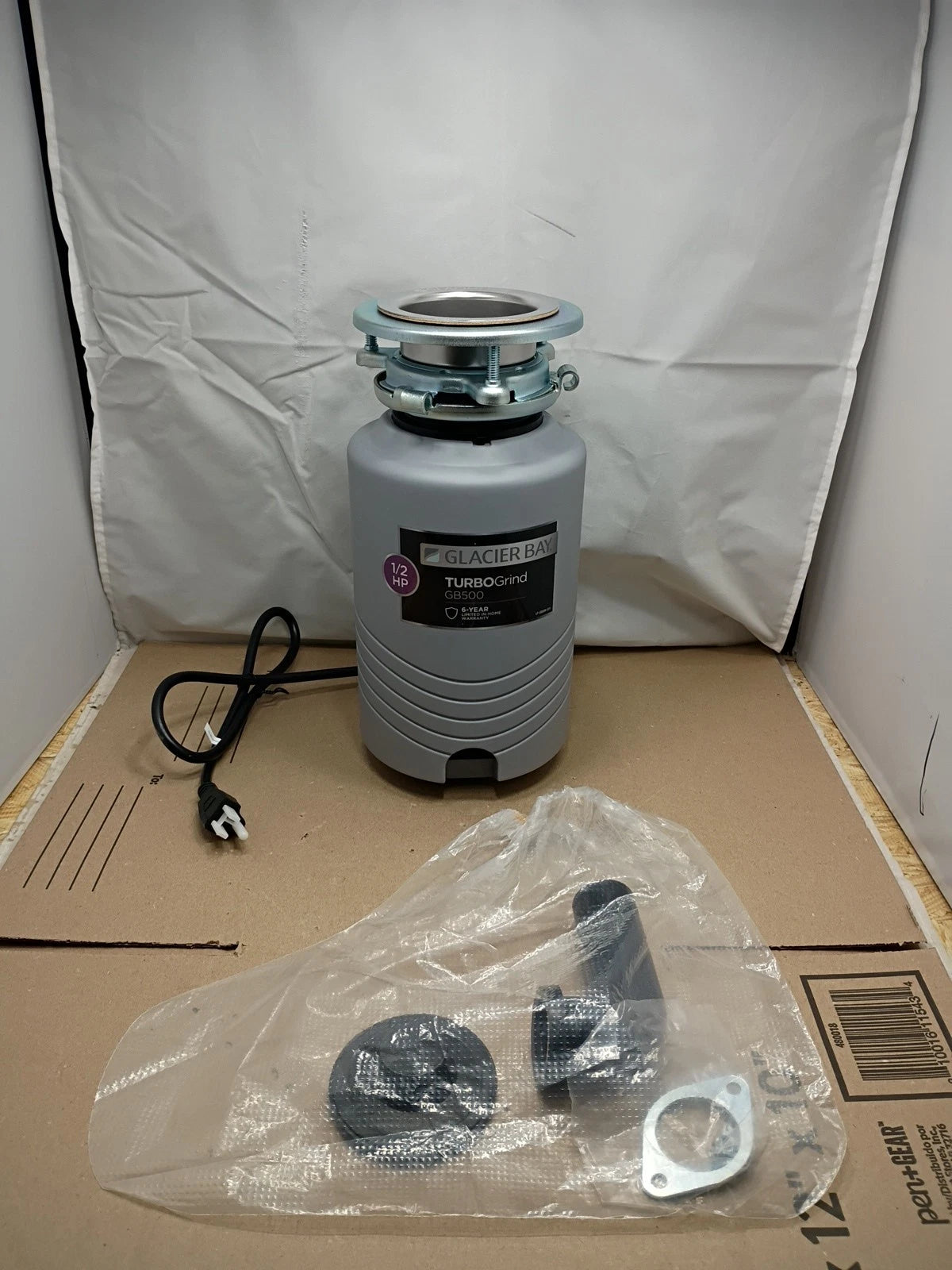 Glacier Bay GB500 Turbo Grind 1/2hp Garbage Disposal Continuous Feed Open Box