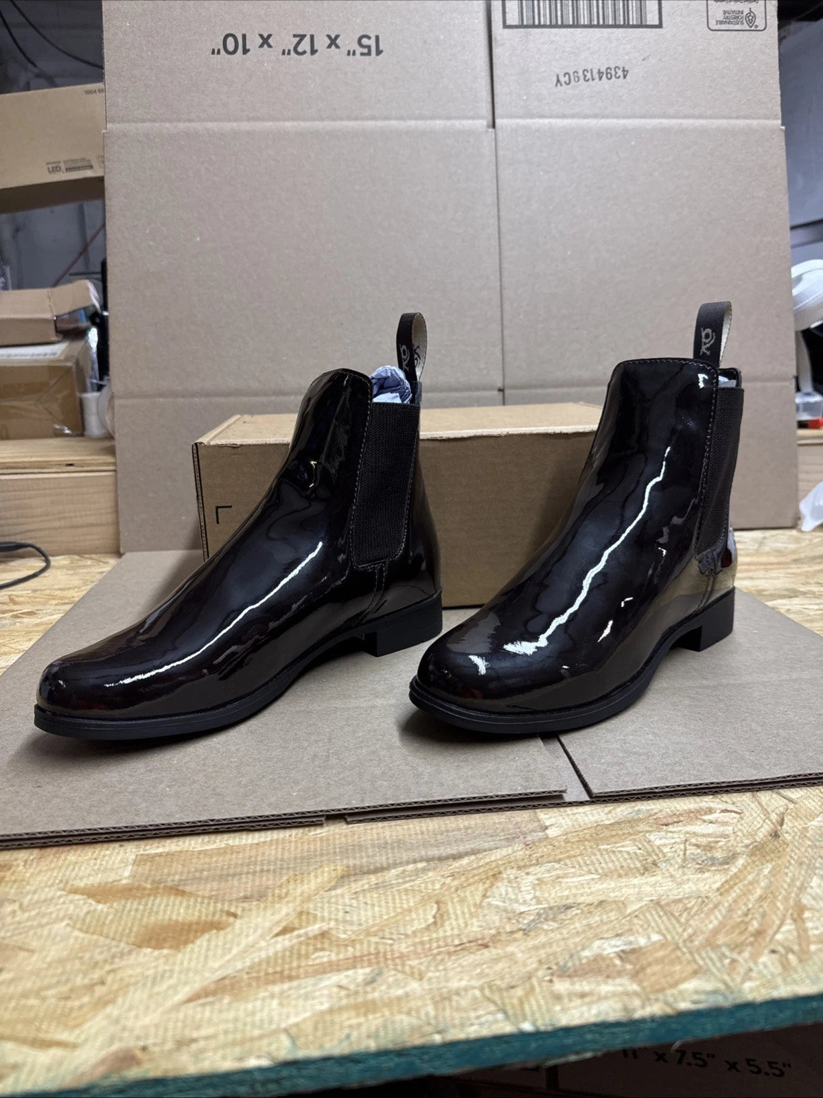 OVATION Women's Size 7.5 Finalist Elastic Patent Jod (455825BLK)