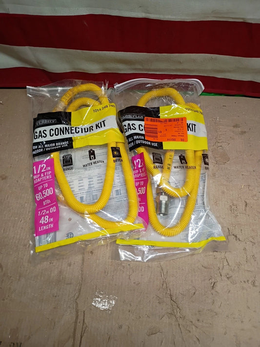 2PK Everbilt 1/2 in. MIP x 1/2 in. MIP 48" Gas Connectors ( OPEN BOX,