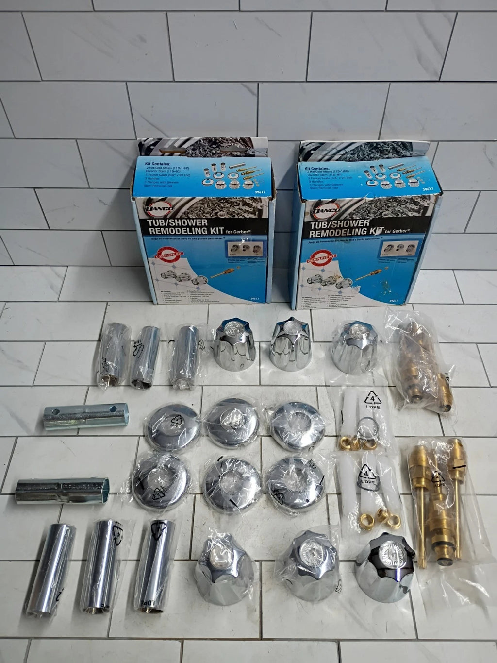 2pk Danco 39617 Tub/Shower Remodeling Kit for Gerber - CHROME - Open Box