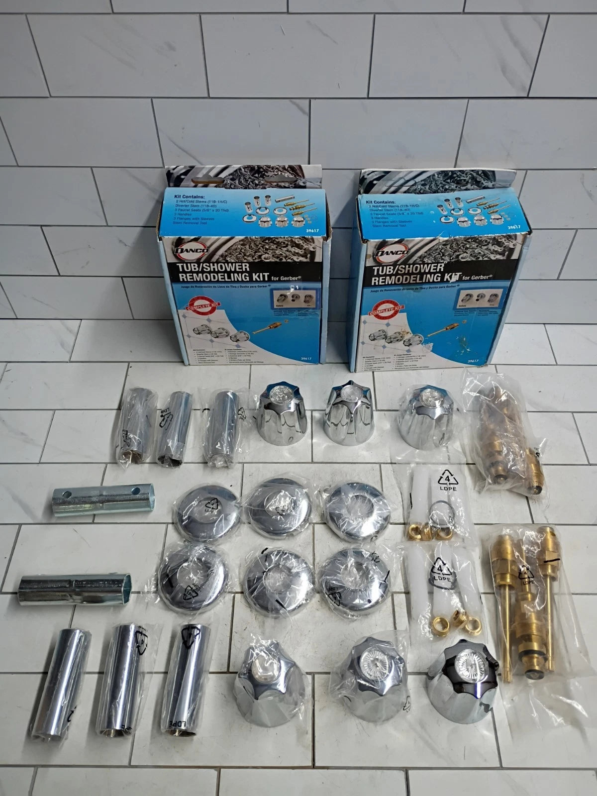 2pk Danco 39617 Tub/Shower Remodeling Kit for Gerber - CHROME - Open Box