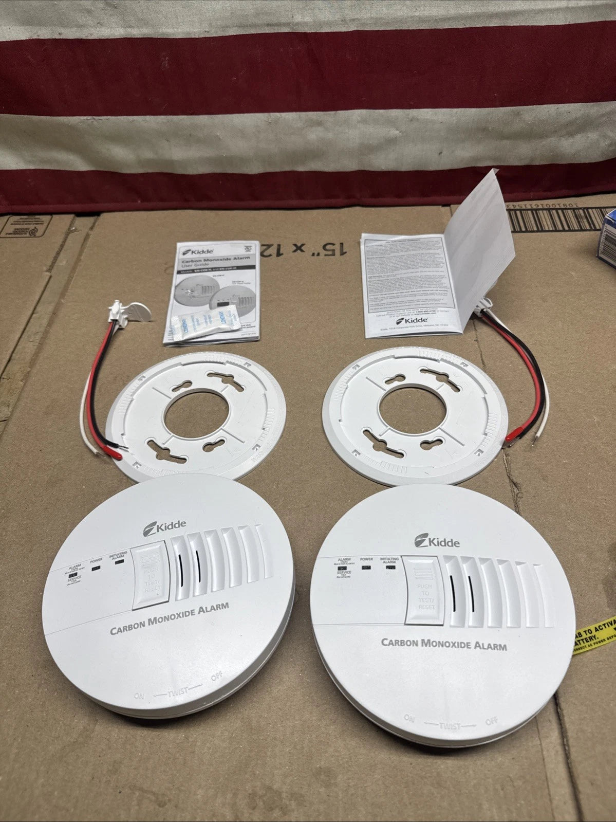 2 Pack Kidde Firex Hardwired Carbon Monoxide Detector w/LED, 9V Backup Battery