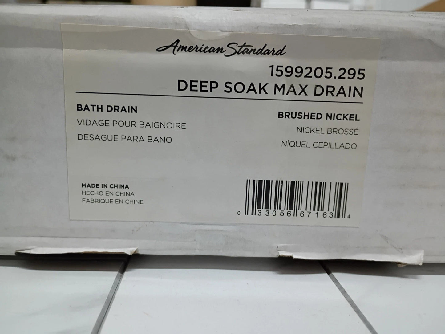 American Standard 1599205.295 1/2" Brass Lift & Turn Drain Open Box Read