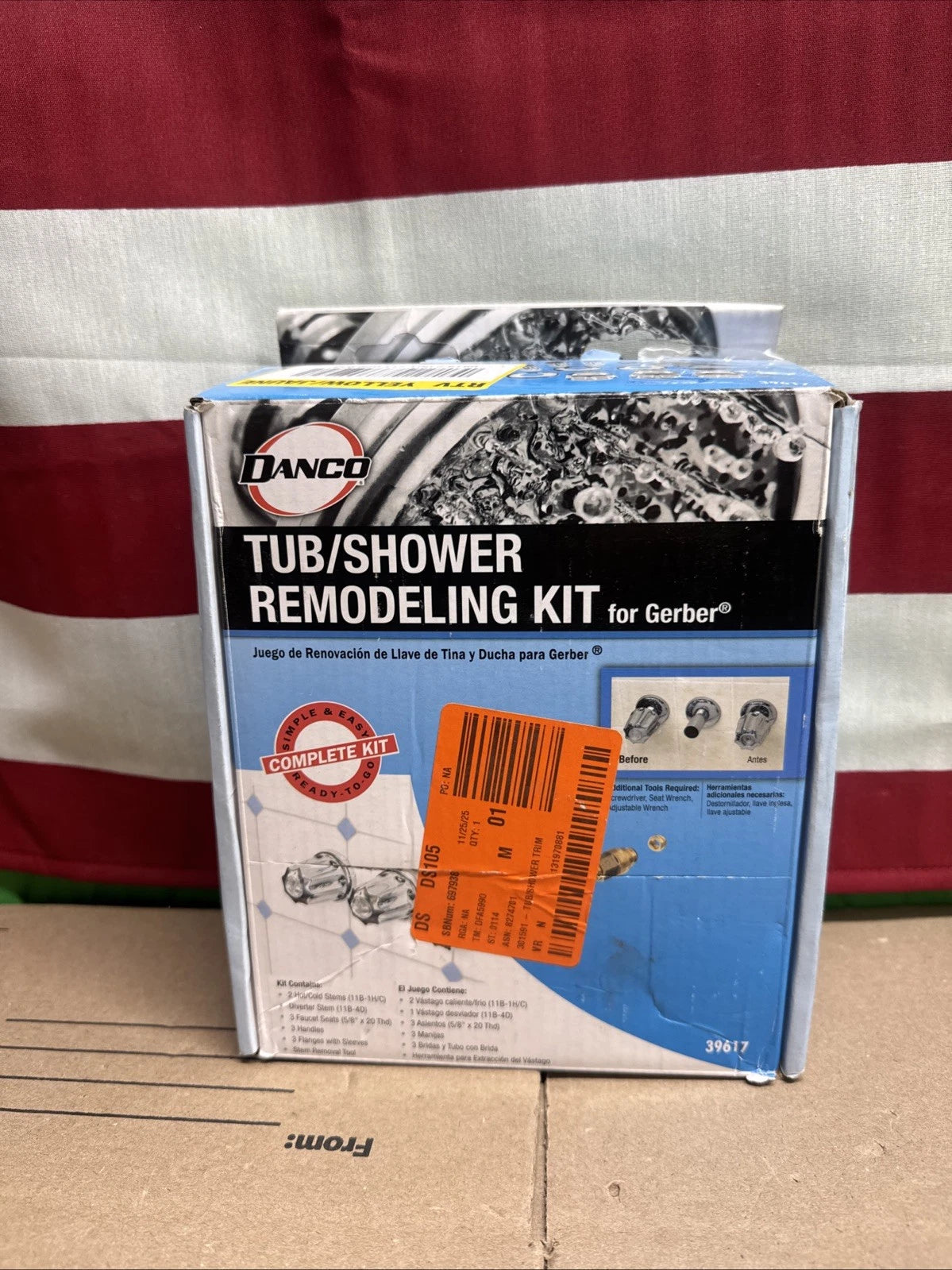 Gerber Tub/Shower 3-Handle Remodeling Kit in Chrome NEW OPEN BOX