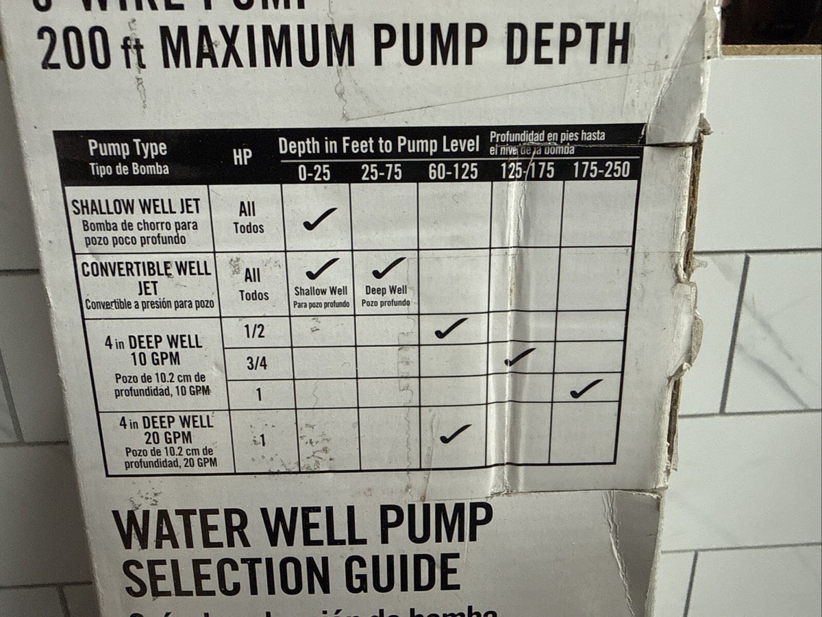 Everbilt EFSUB7-123HD, 3/4 HP Submersible 3 Wire 10 GPM Deep Well Water Pump, OB