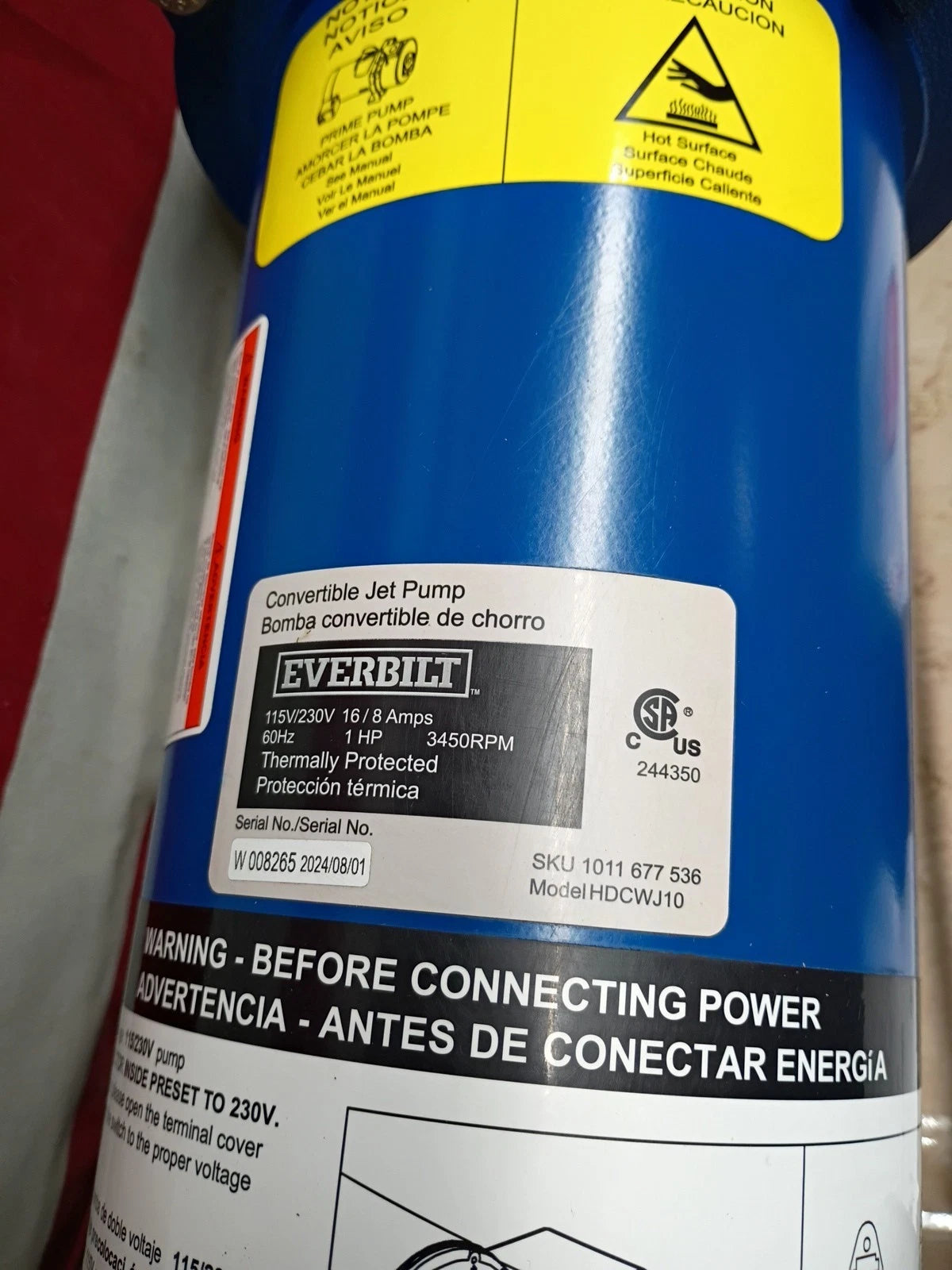 Everbilt HDXWJ10 1HP Professional Convertible Jet Pump OPEN BOX READ DESCRIPTION