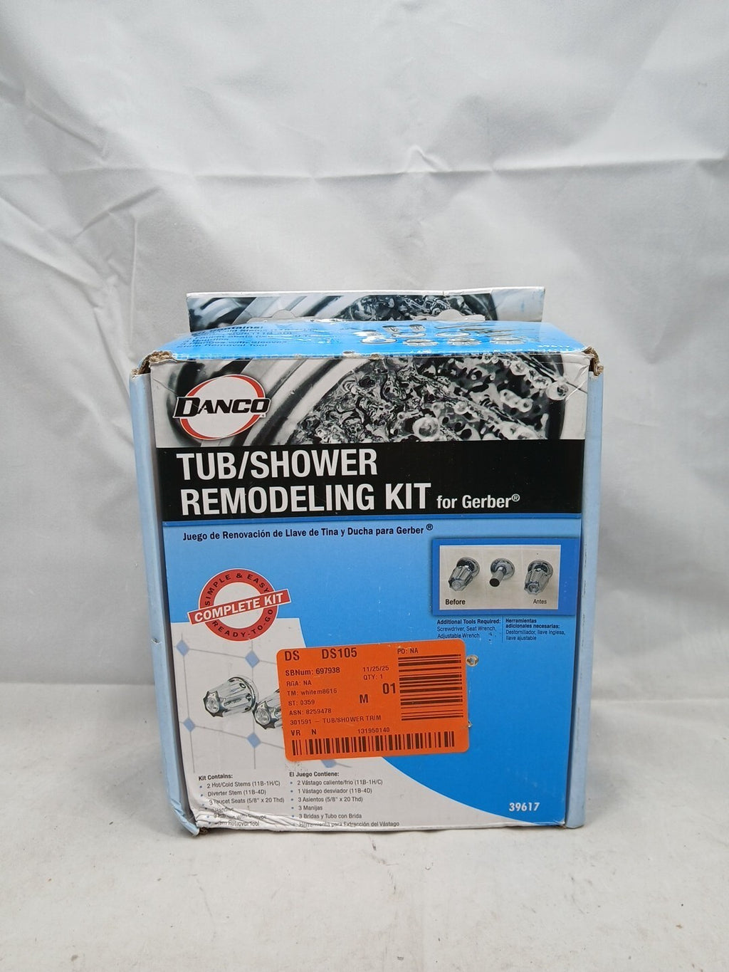 NEW OB Tub/Shower Remodeling Kit for GERBER - CHROME - 39617 (ob)