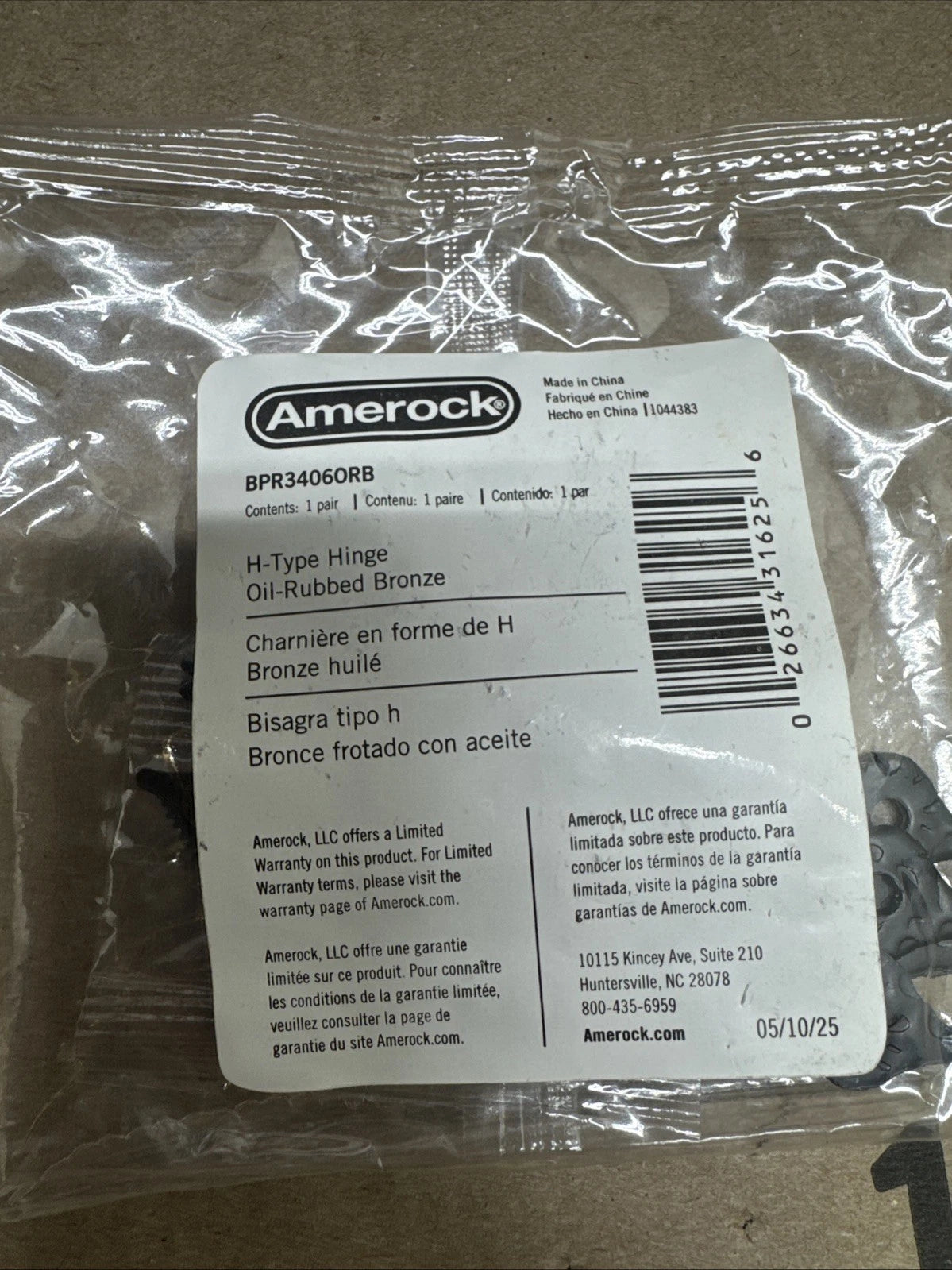 4pack Amerock BPR3406ORB Oil Rubbed Bronze Cabinet Door Hinge