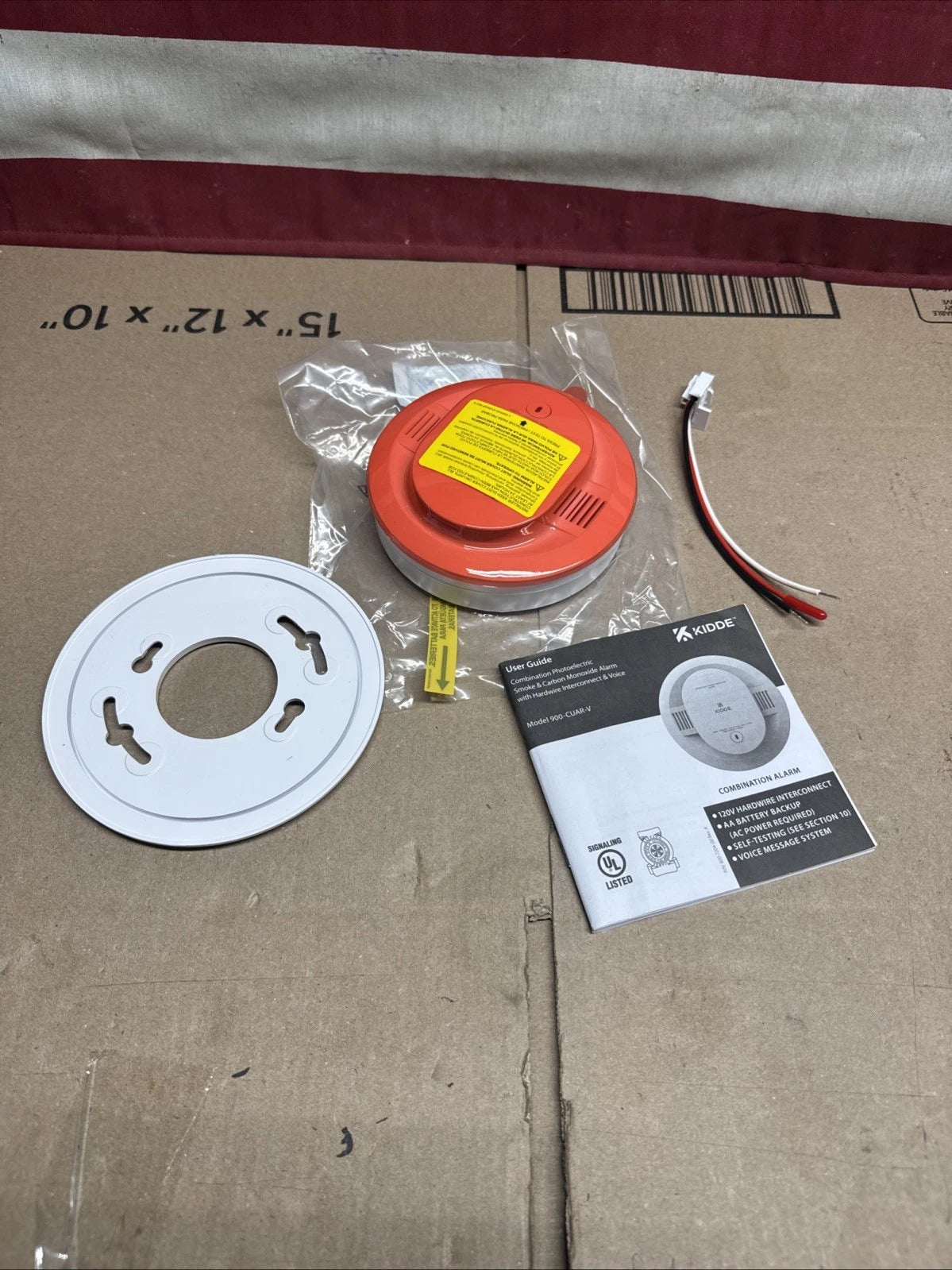 Kidde Smoke Carbon Monoxide Voice Alarm Detector Hardwired 900-CUAR-V