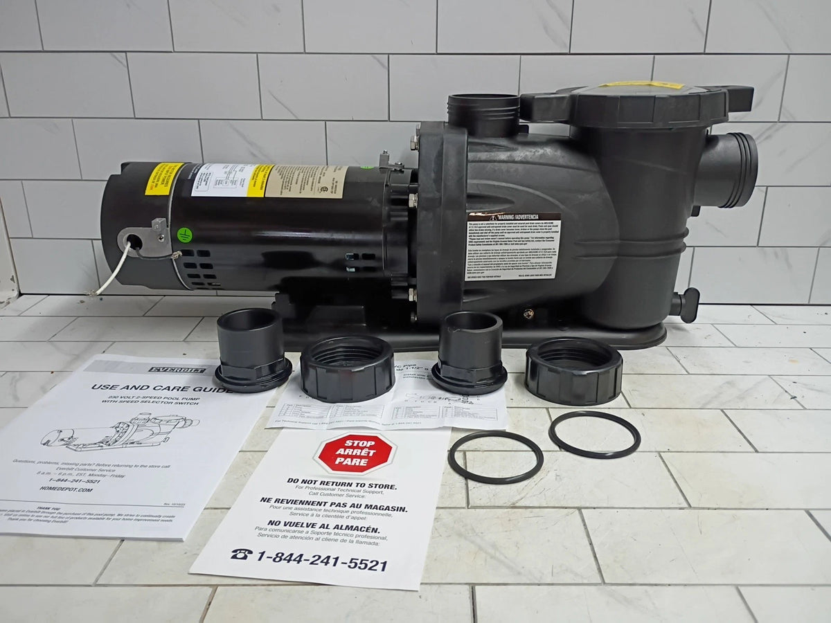 Everbilt SPP10002-2SP 1 HP Pool Pump In Ground 2 Speed 5.1 A 230V New, Open Box