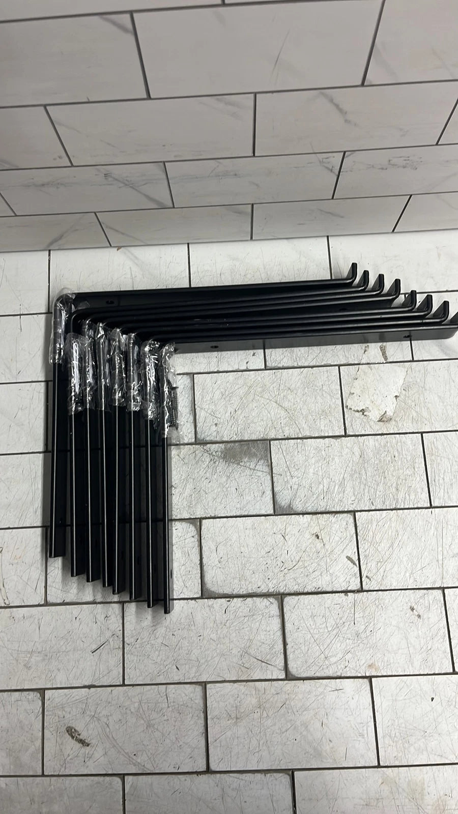 8-Pack Everbilt 1008-120-249 Deco 12” black L bracket READ DESCRIPTION*