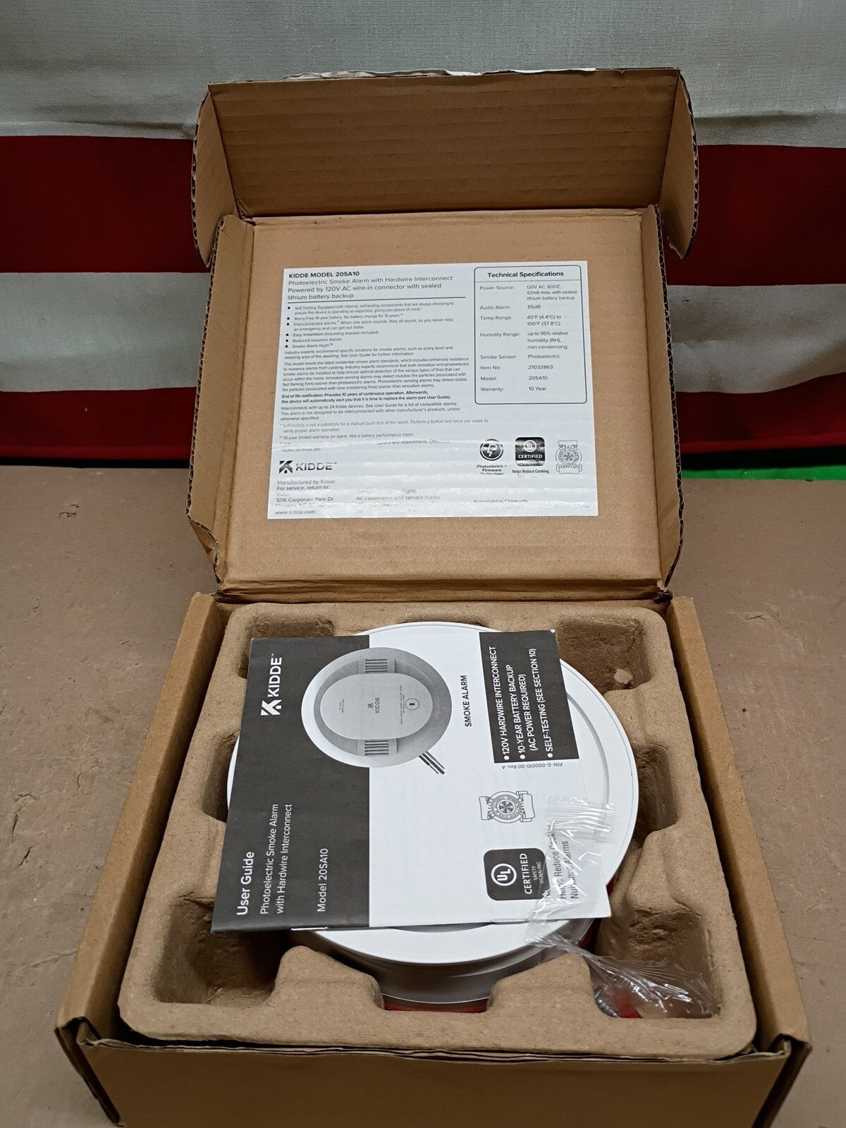 Kidde 20SA10 Hardwired Smoke Detector, 10-Year Battery , Interconnectable