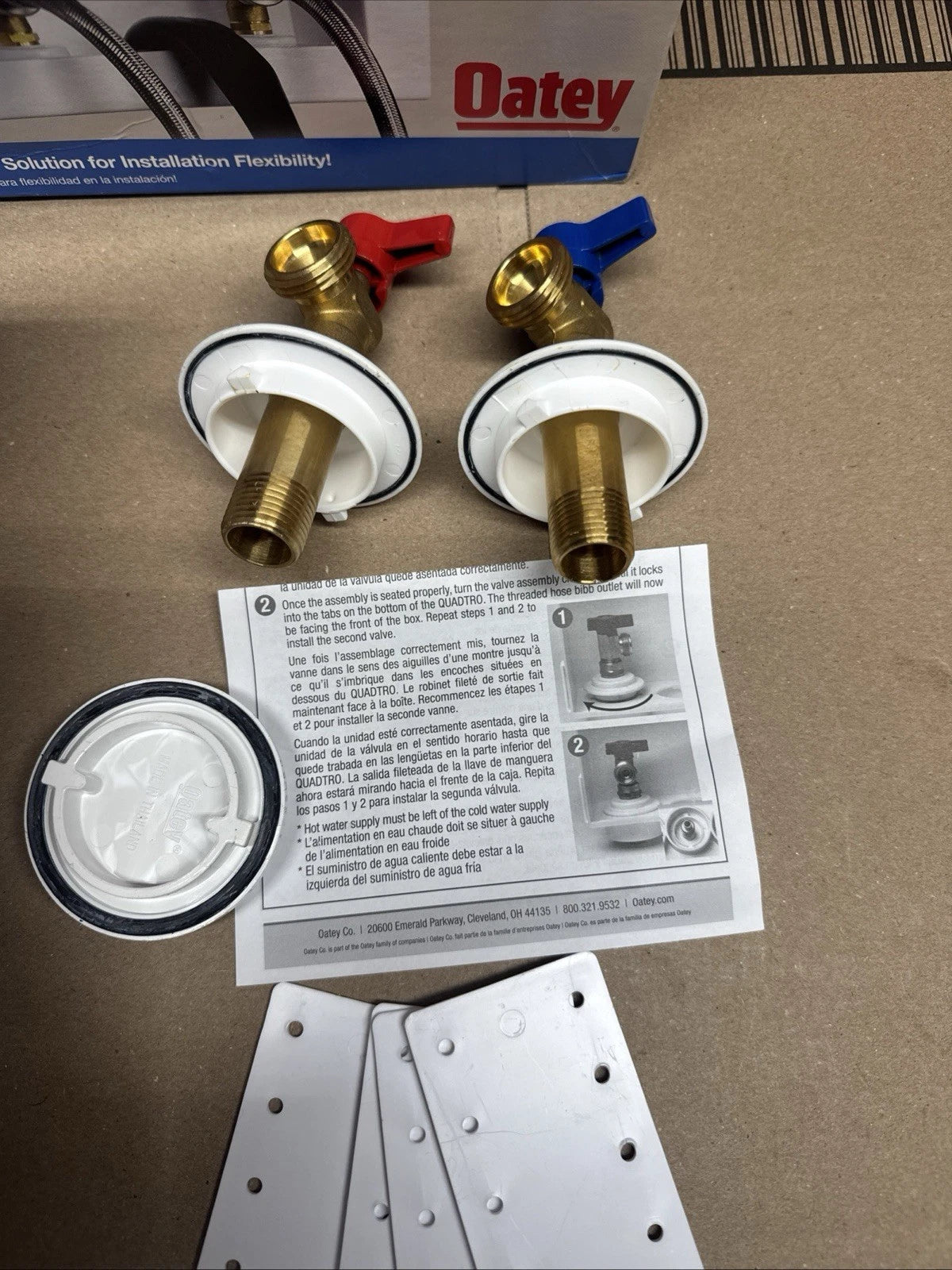 Oatey 38529 Washing Machine Center Drain Outlet Box With Valves NOB _