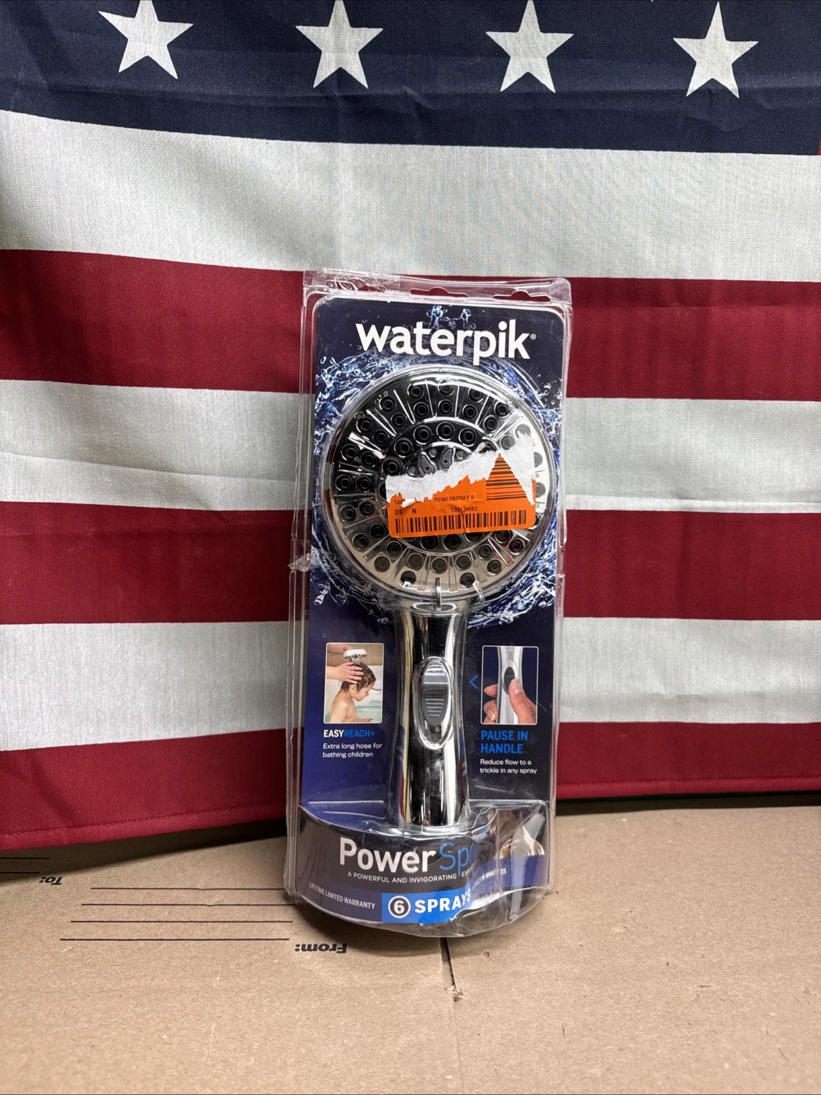 Waterpik 6-Spray 4.8 in. Wall Mount Handheld Adjustable Shower Head. Chrome