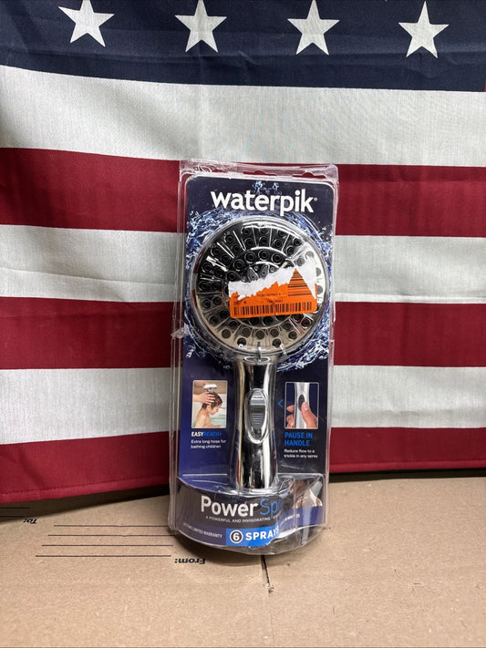 Waterpik 6-Spray 4.8 in. Wall Mount Handheld Adjustable Shower Head. Chrome