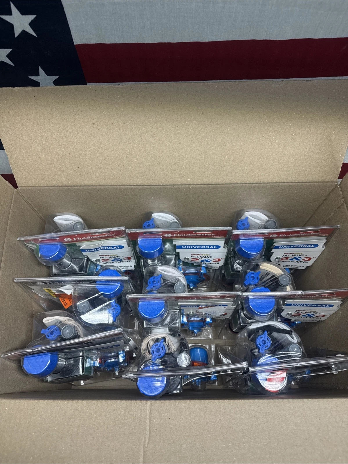 9pck Fluidmaster Fill Valve + 2” & 3” Super Flapper Kit K-400H-043 OPEN BOX