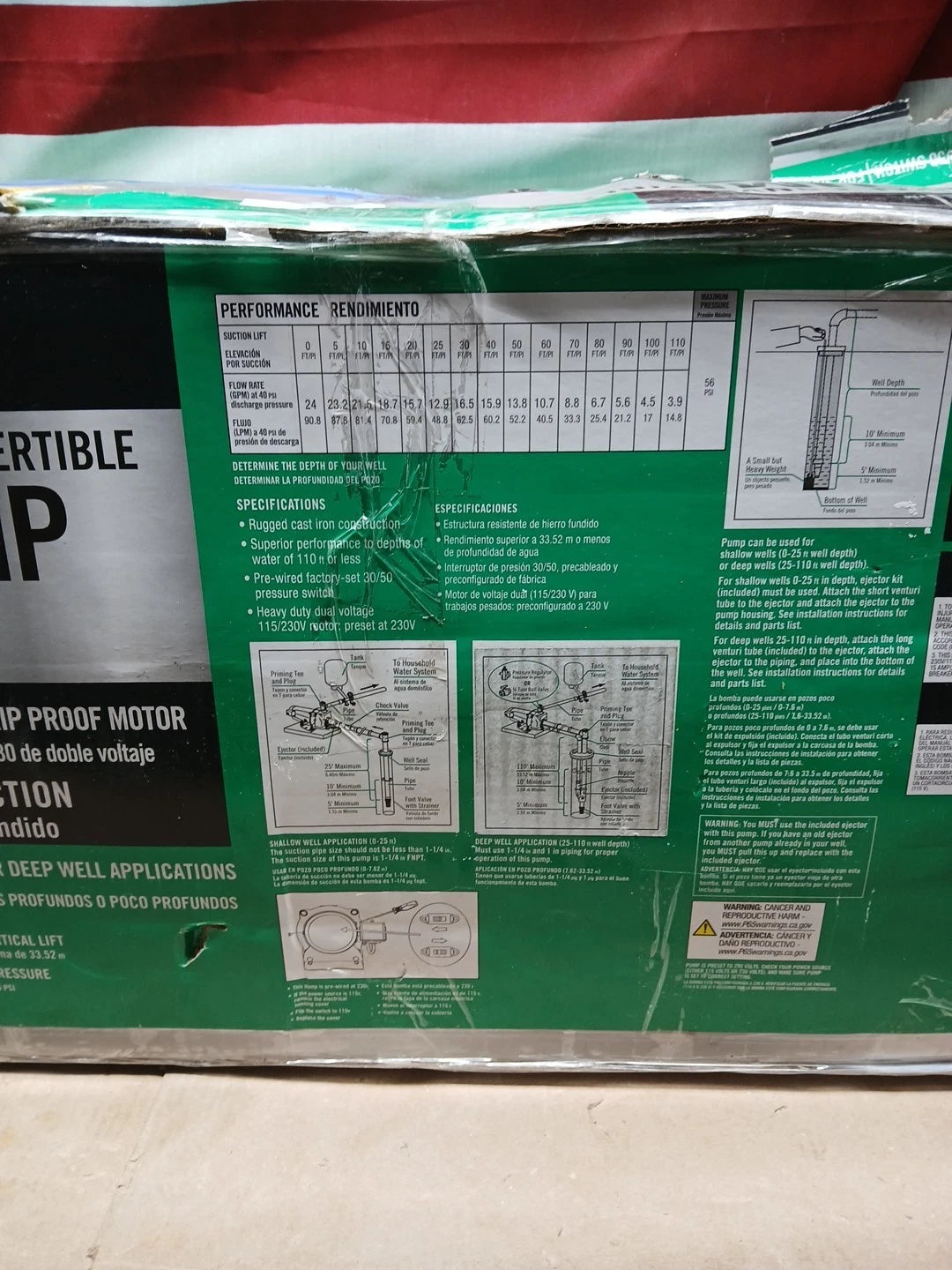 Everbilt 1 HP Professional Convertible Jet Pump. Read Description*PARTS ONLY*