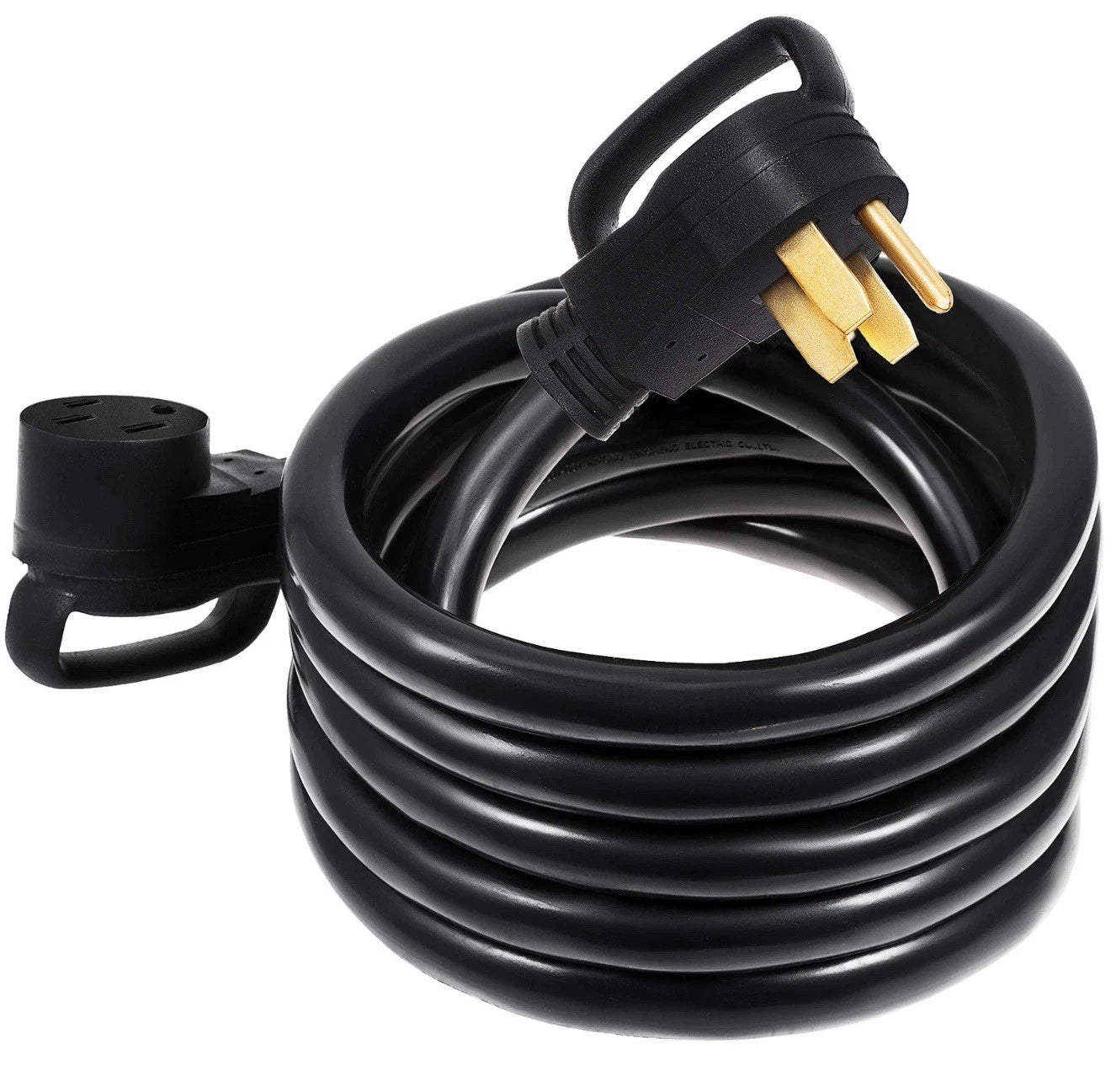 VEVOR Heavy Duty 50ft 50A RV Extension Cord Power Supply Cable Molded Connector.