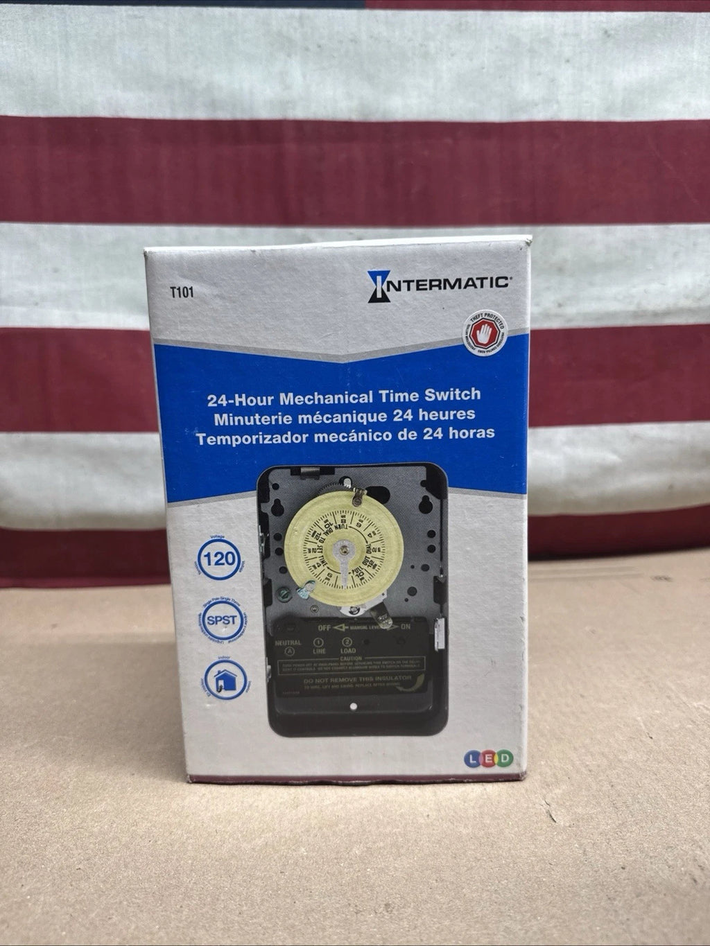 Intermatic T101 24-Hour Mechanical Time Switch, 120 VAC, 60Hz, SPST
