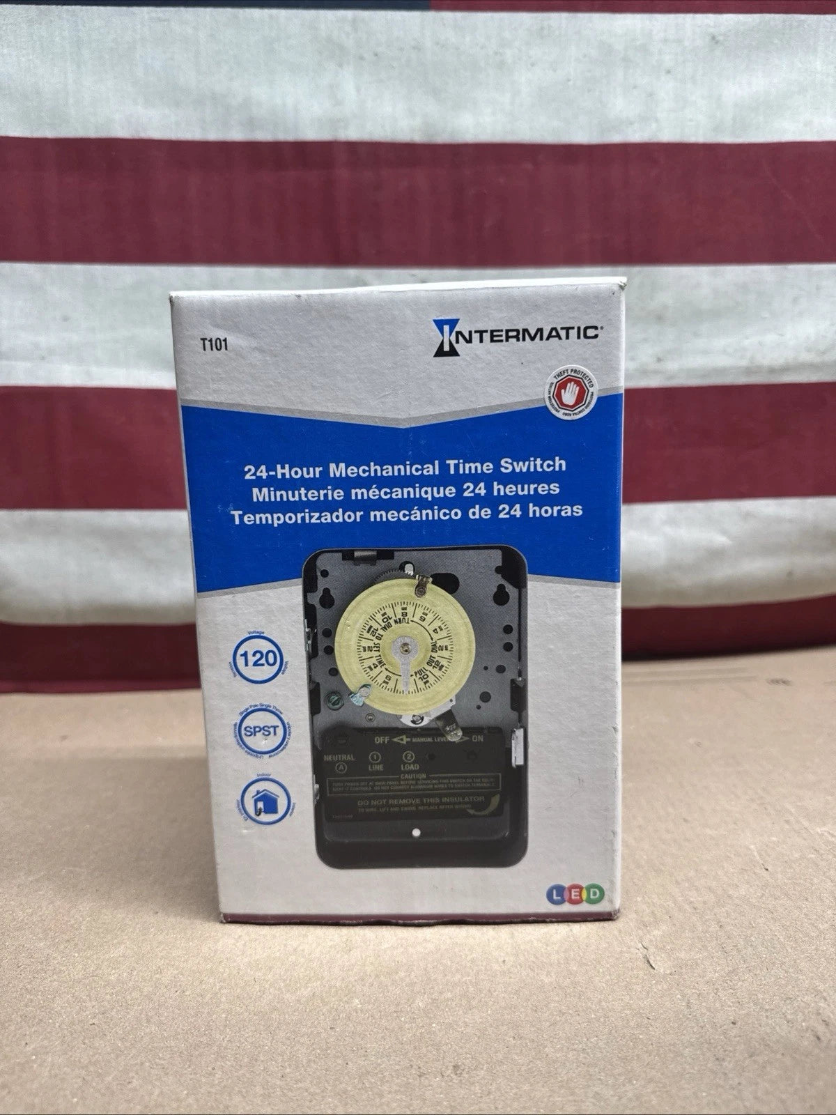 Intermatic T101 24-Hour Mechanical Time Switch, 120 VAC, 60Hz, SPST