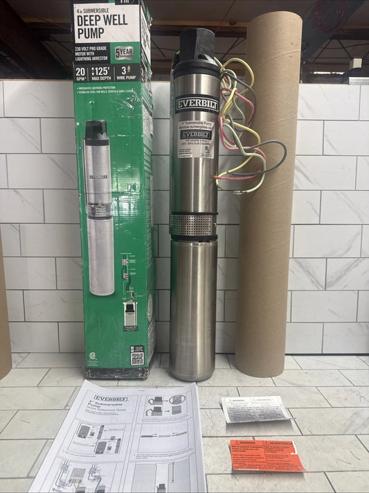 Everbilt 1HP Submersible 3-Wire 20GPM Deep Well Pump HDSUB10-203 NEW OPEN BOX