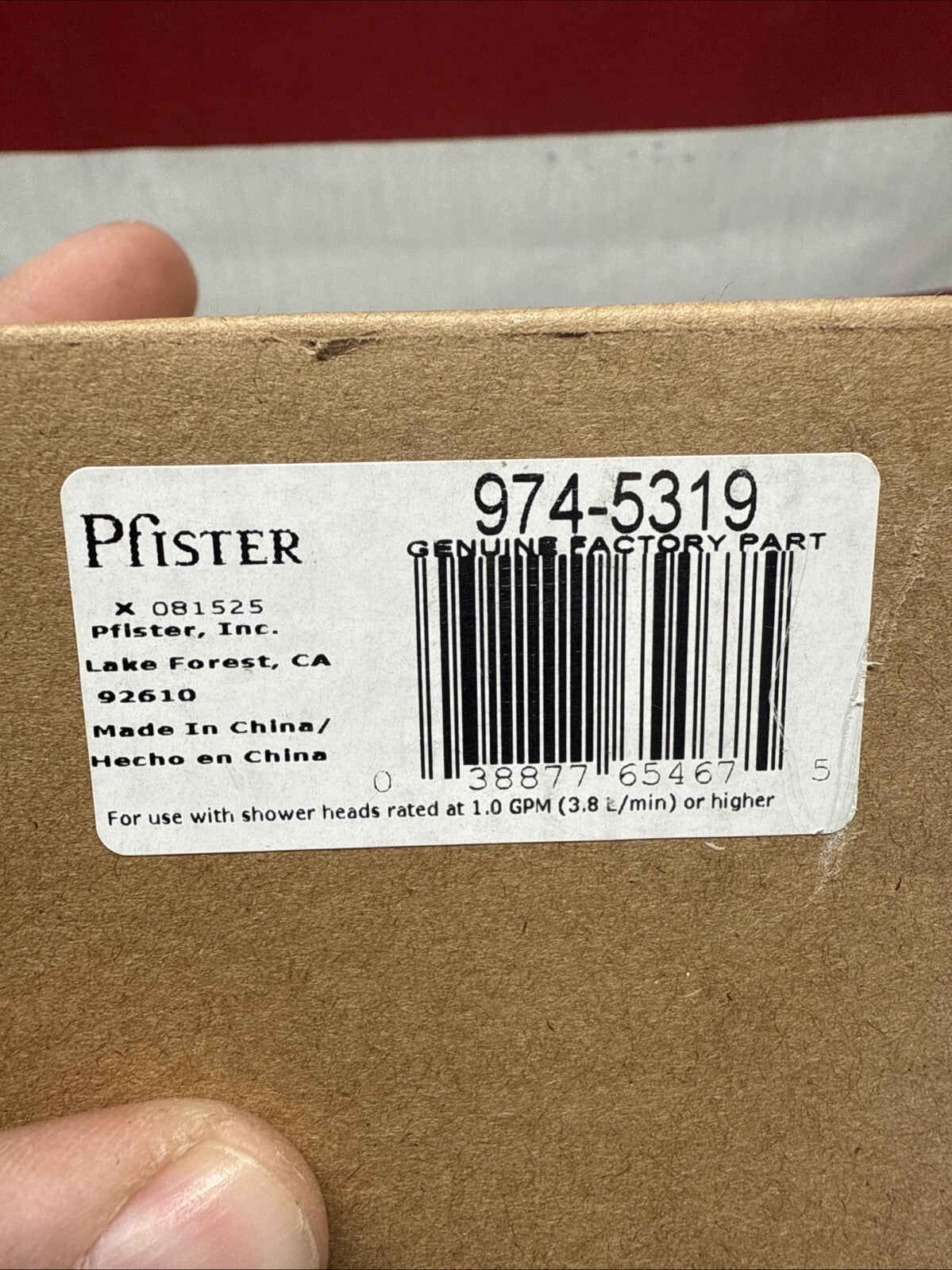 PFISTER 974-5319 SHOWER VALVE CARTRIDGE New Open Box