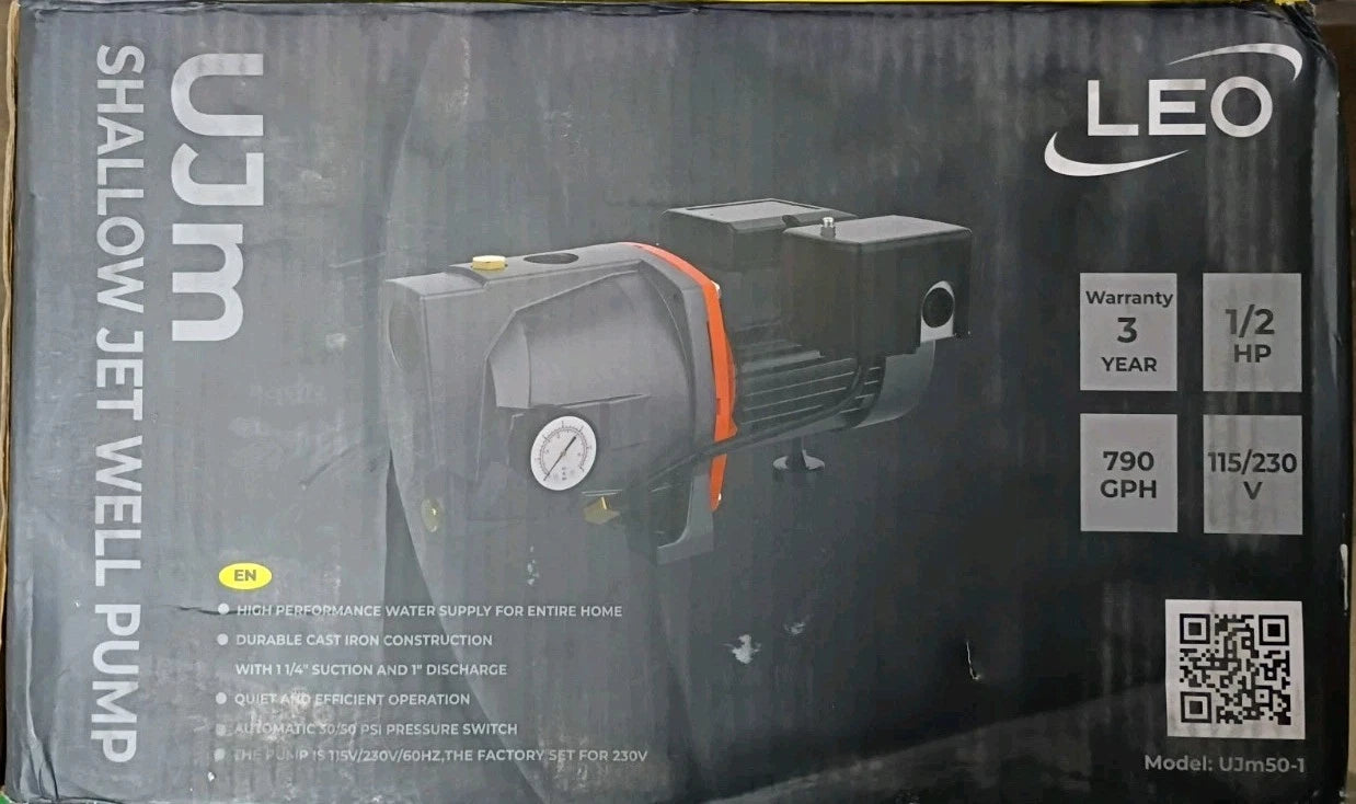 Leo UJm50-1 1/2 HP 115/230-Volt Cast Iron Shallow Well Jet Pump, parts only