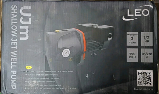 Leo UJm50-1 1/2 HP 115/230-Volt Cast Iron Shallow Well Jet Pump, parts only