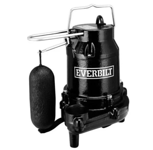 Everbilt 1/2 HP Cast Iron Sump Pump Model # HDS50 OPEN BOX