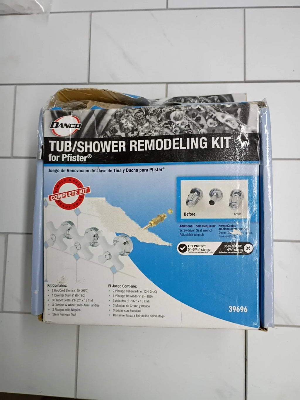 Danco 39696 Tub/Shower Remodel Kit for Pfister - Porcelain Cross Arm - New (ob)