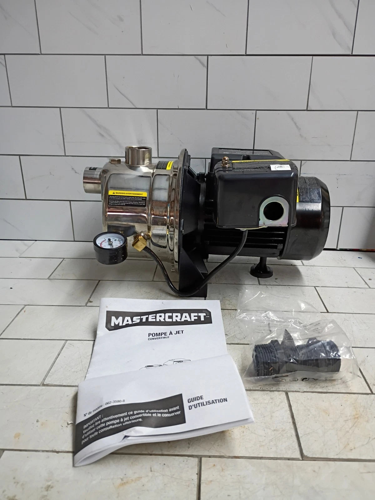 Mastercraft 3/4 HP Shallow Well Jet Pump Ships Fast Stainless Steel Parts Only