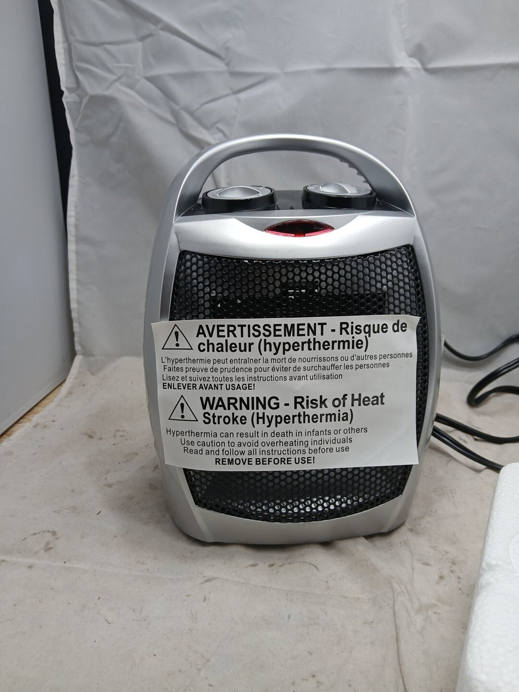 1500W Electric Heater Indoor Portable w/2 Heat Settings Ceramic Fan Heater OB