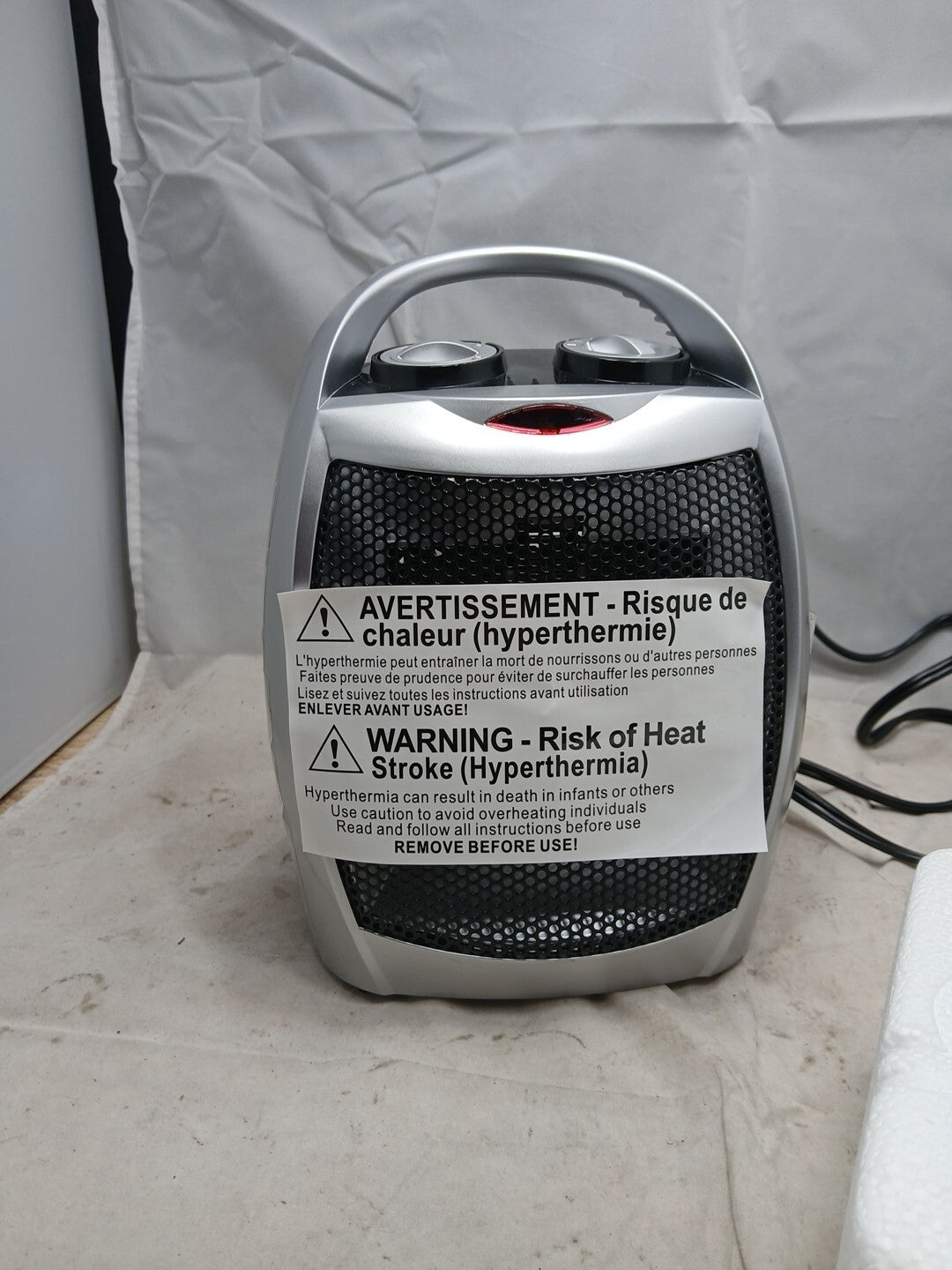 1500W Electric Heater Indoor Portable w/2 Heat Settings Ceramic Fan Heater OB