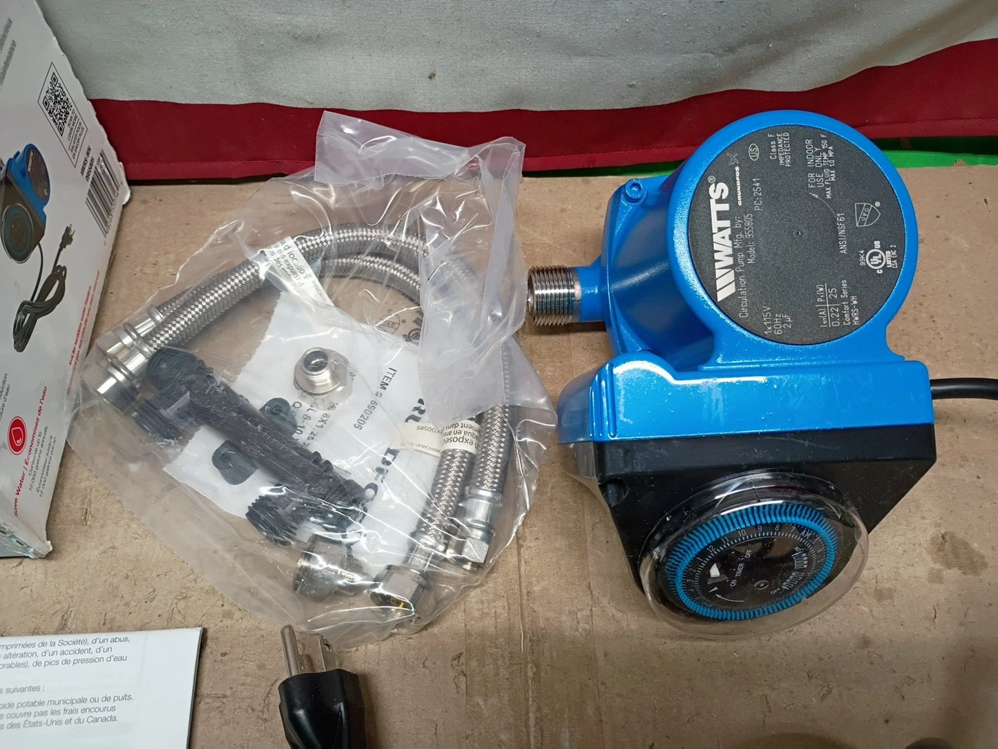 Watts HWRS-WH 0955805 Hot Water Recirculation System heat H2O Programmable Timer