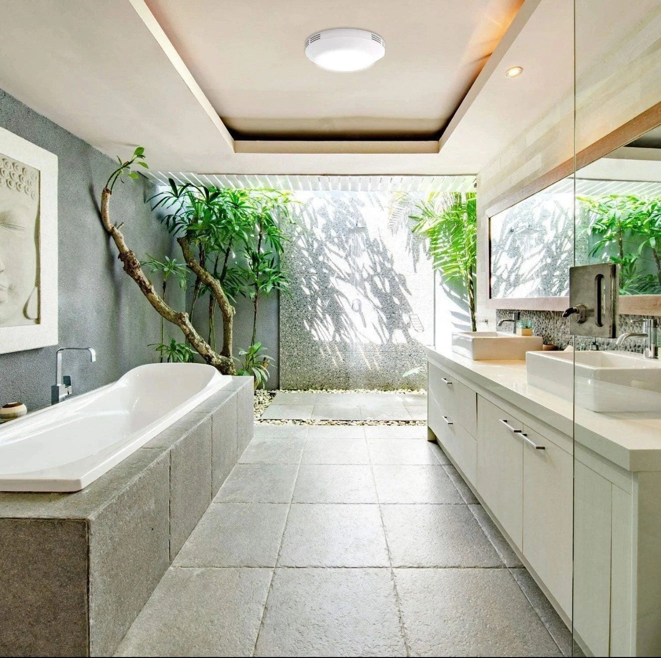 Homewerks Bathroom Integrated LED Light Ceiling Mount Exhaust Ventilation 80 CFM