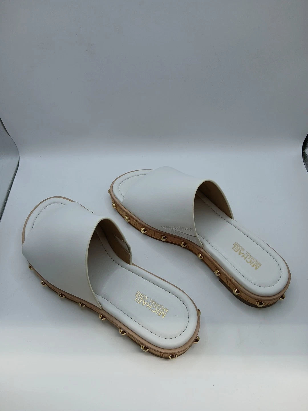 Michael Kors Ellen Slide Leather White Size 5M