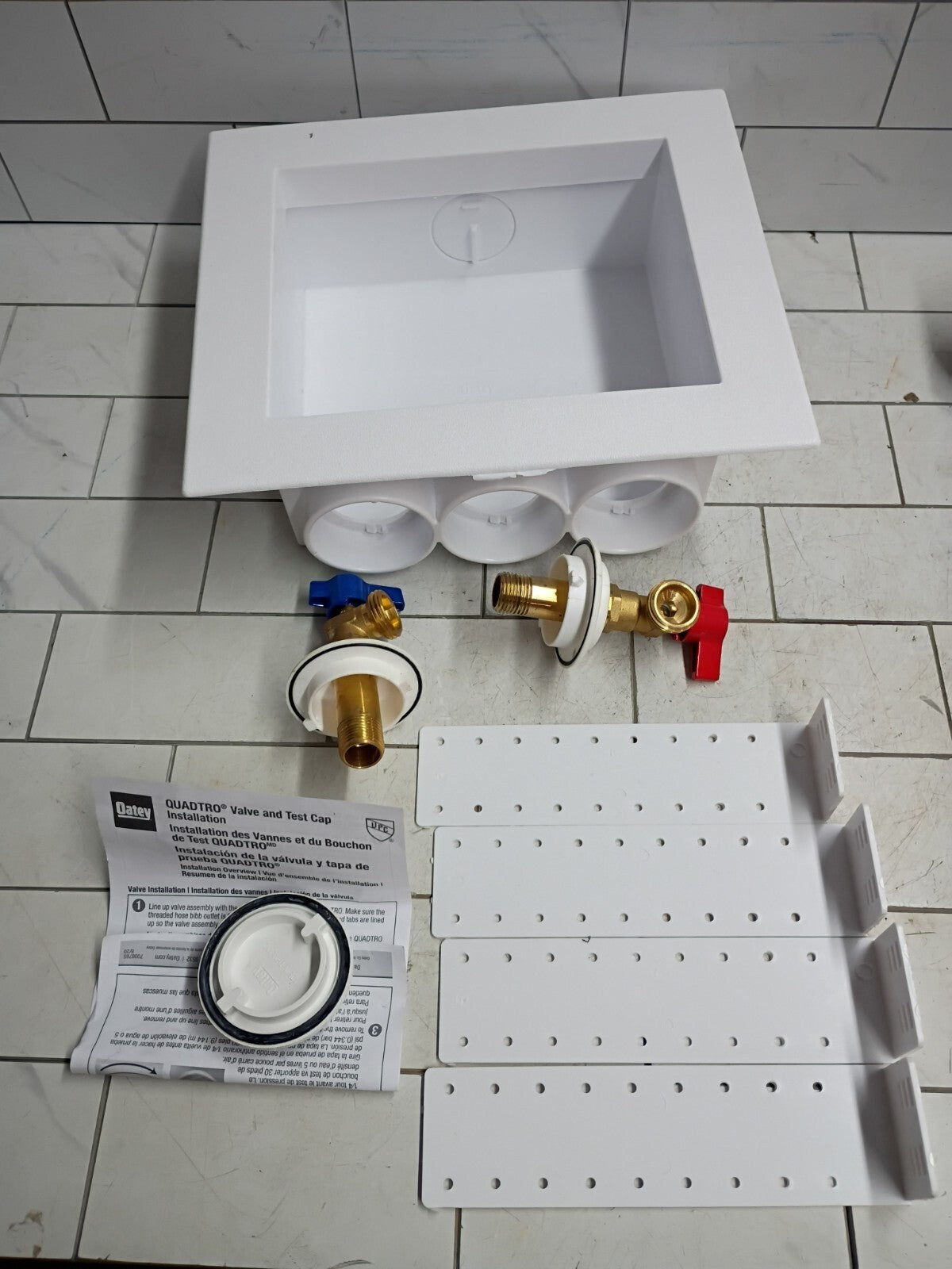 Oatey Quadtro Model 38529 Washing Machine Outlet Box 1/2" Thread Open Box