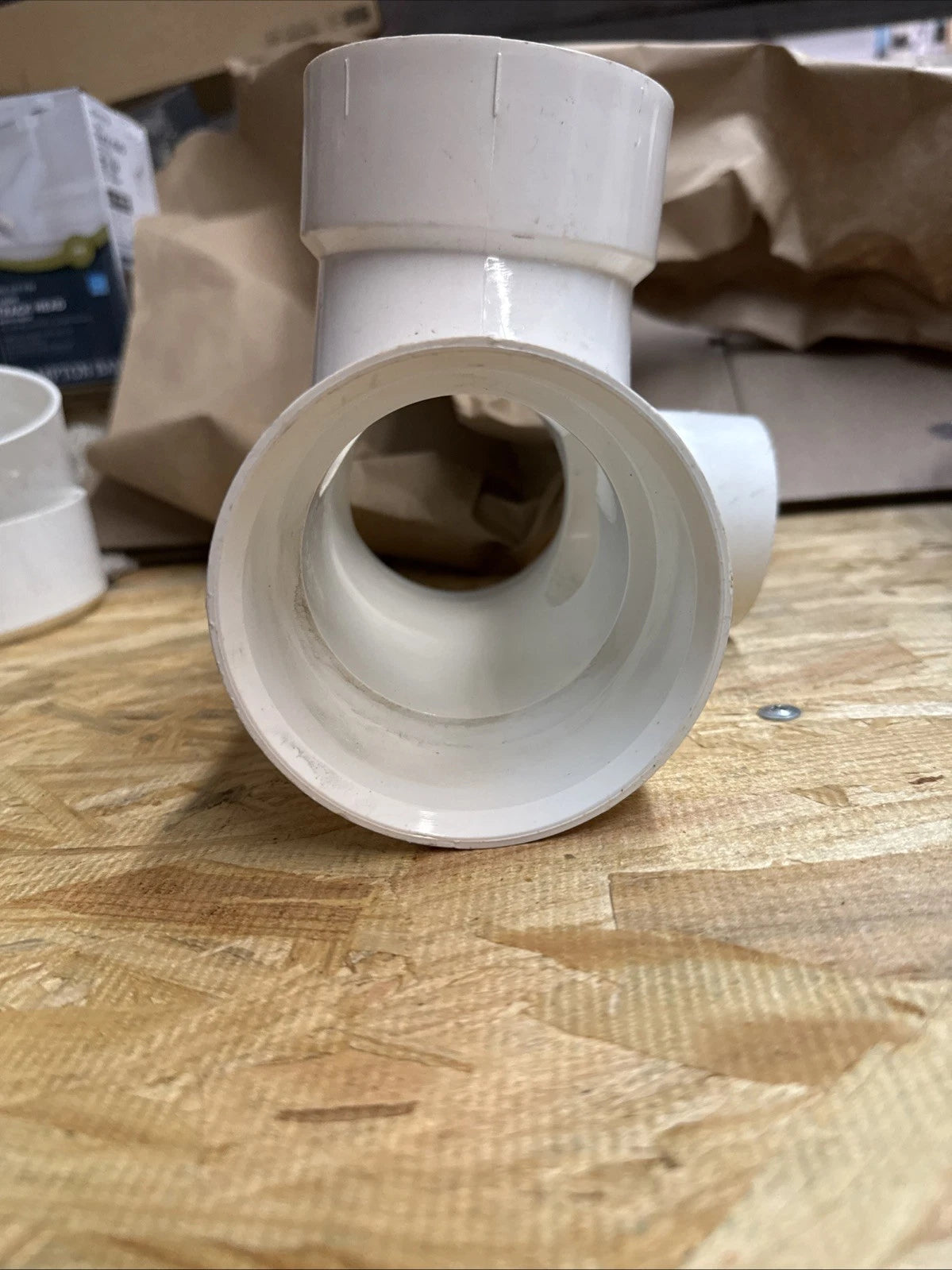 Charlotte Pipe Schedule 40 DWV 3” San Tee With 2” Outlet PVC Cottage Fitting