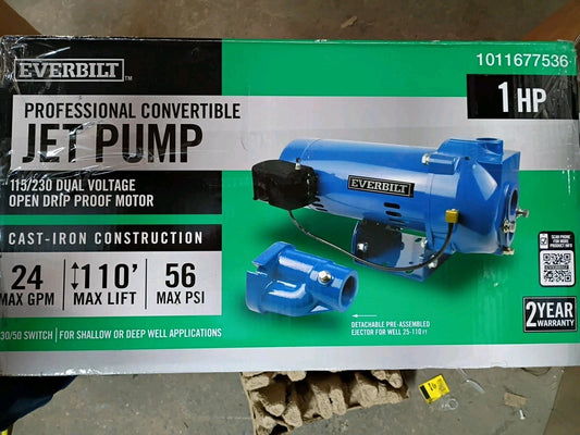 Everbilt 1 HP Professional Convertible Jet Pump *for Parts*