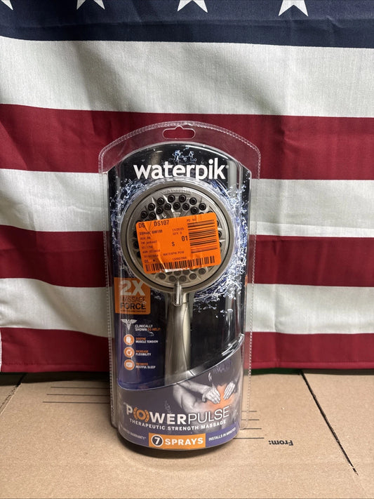 Waterpik PowerPulse Massage Hand Held Shower Head Brushed Nickel 7 Settings