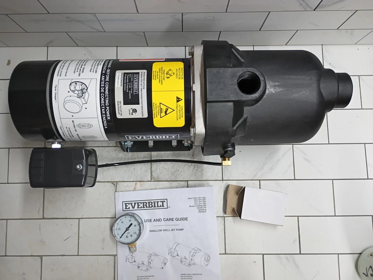 Everbilt HDSWH5P 1/2 HP Plastic Shallow Well Jet Pump New Open Box